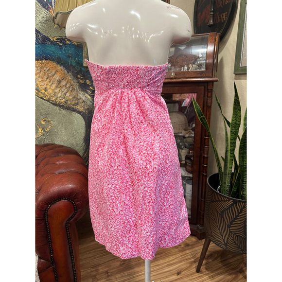 Lilly Pulitzer Strapless Dress Pink and White Size 0 - Picture 3 of 8